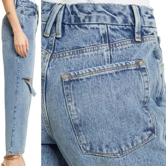 NEW Good American 90's Duster Straight Leg High Waisted Jean